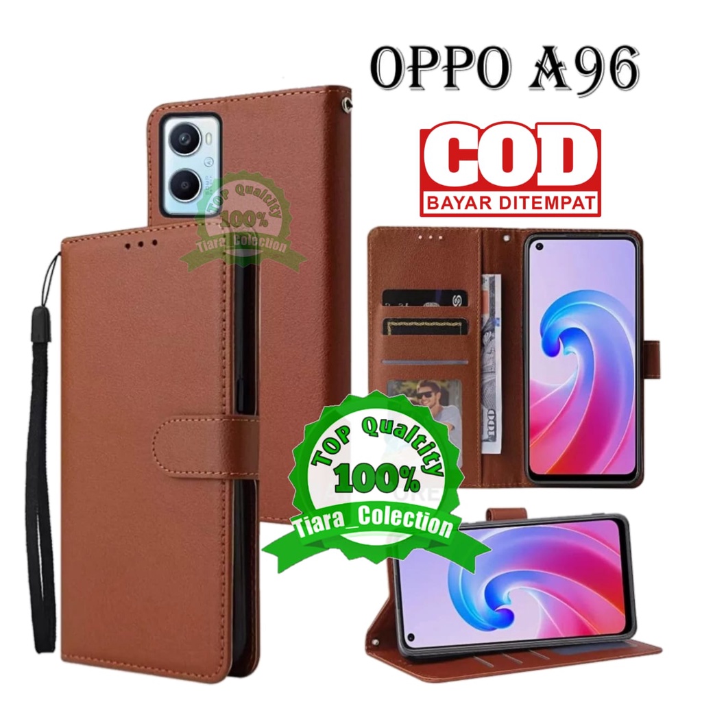 CASE FLIP OPPO A96 CASING HP / COVER HP UNTUK OPPO A96 LETAHER FLIP CASE DOMPET