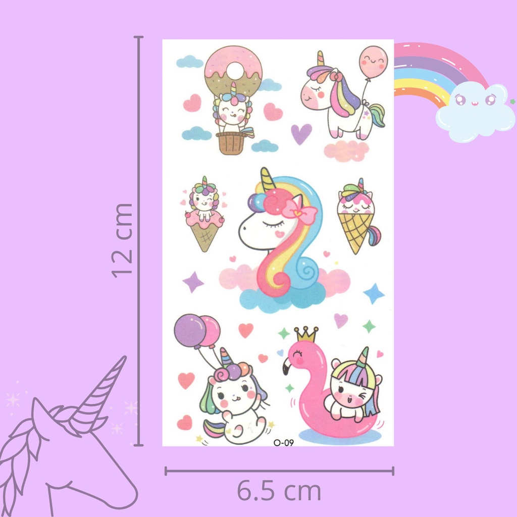 Stiker Tattoo Unicorn - Pegasus Besar | Tato Temporer | Waterproof