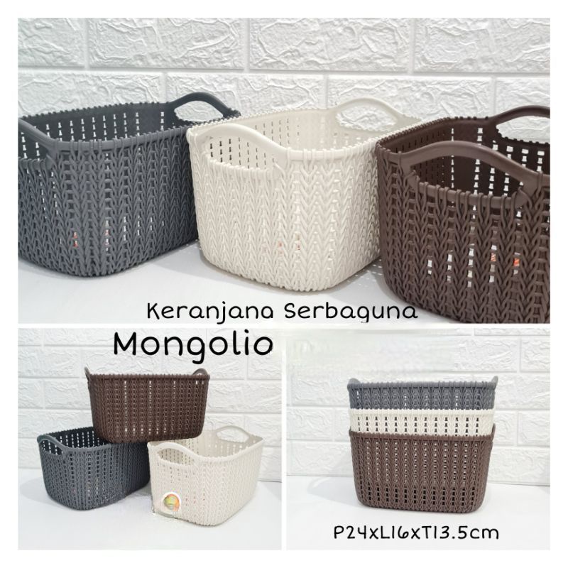 3 PCS KERANJANG SERBAGUNA ROTAN  ESTETIK MONGOLIA