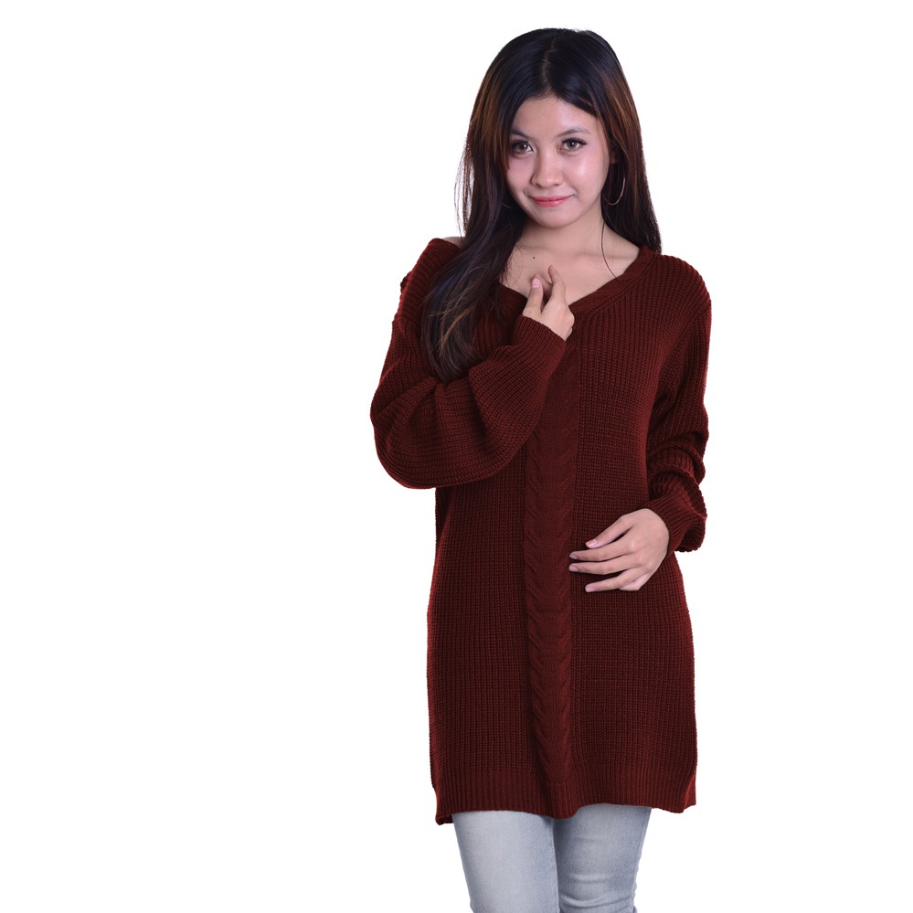 Renata Cable Tunik Baju Rajut Wanita Shopee  Indonesia