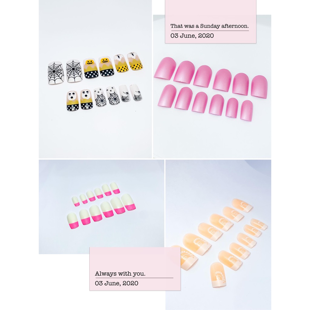 12PCS Kuku Palsu /3D Fake Nails/Set Fake Nails/Nail Art/Berlian Imitasi untuk Pesta Pernikaha