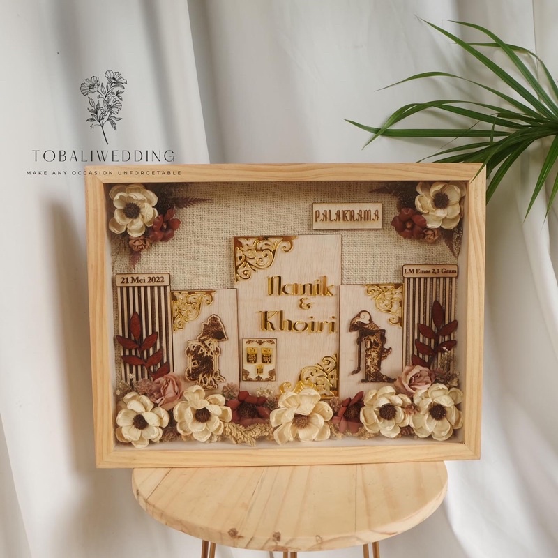 Mahar Rustic Camelia Wayang Rustic Natural frame