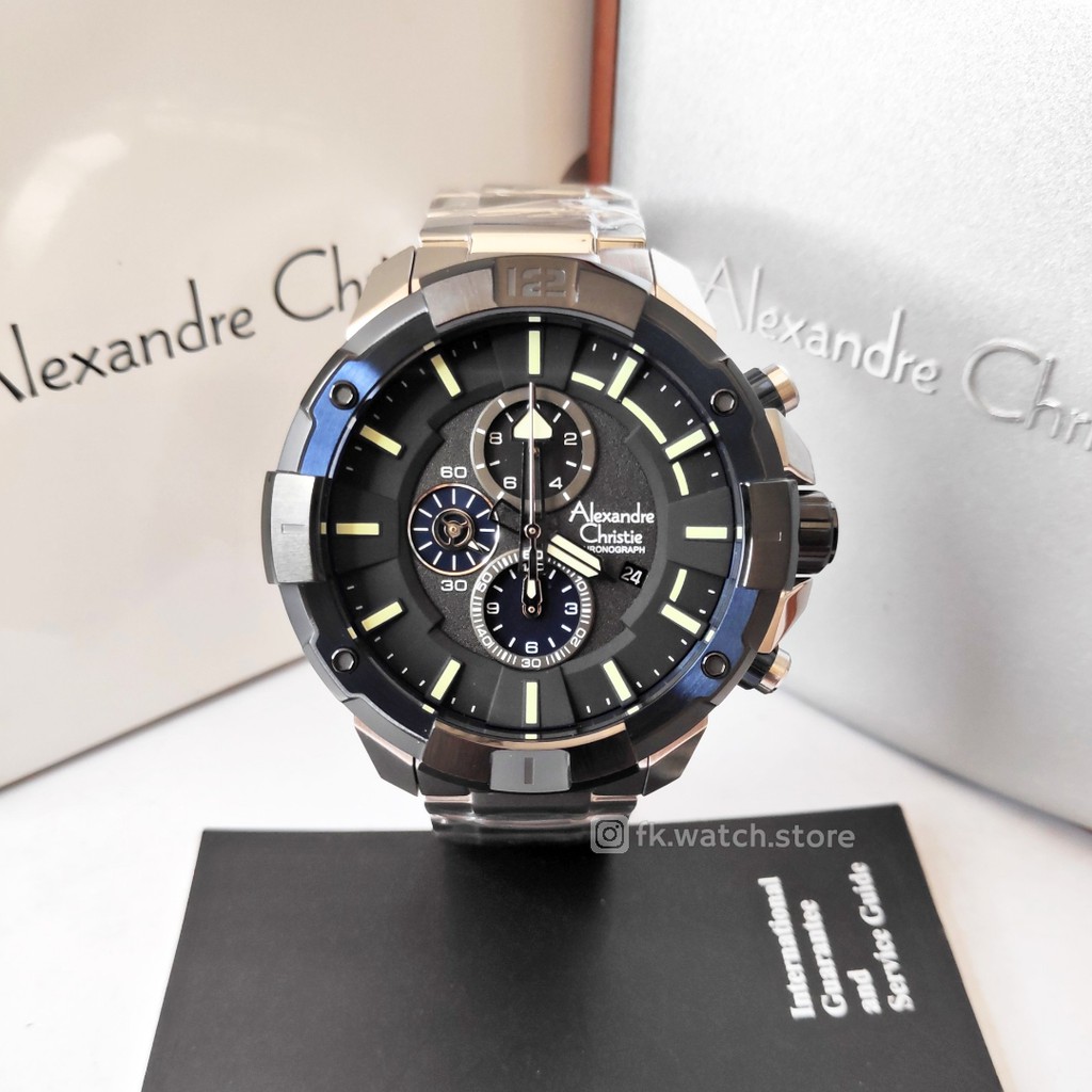 Alexandre Christie AC 6551 MCBTVBA Chronograph Jam Tangan Pria Original