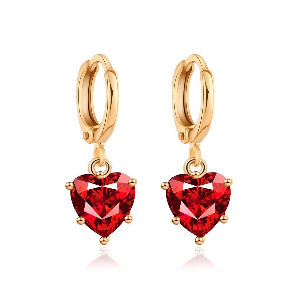 Set Kalung Anting Wanita Model Hati Merah Fashion Aksesoris Dalika
