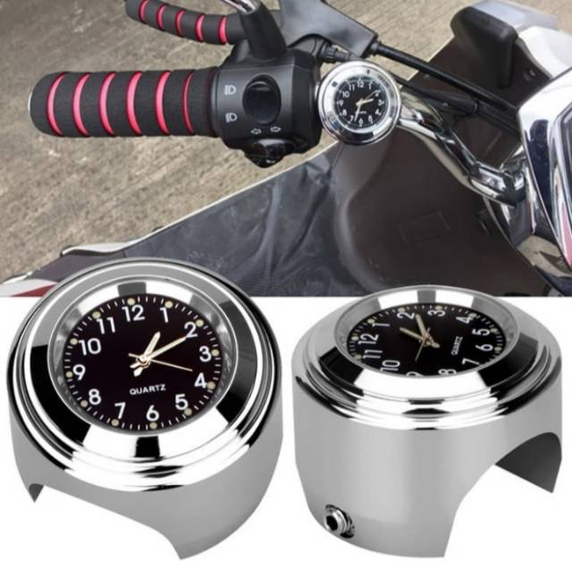 Jam Stang Motor Waterproof Jam Sepeda Anti Air Motorcycle Clock Handlebar Best Quality Murah