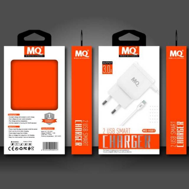 MQ Charger Fast USB 3.0A Dual Output MQ-HG01 - Garansi Resmi 1 Tahun