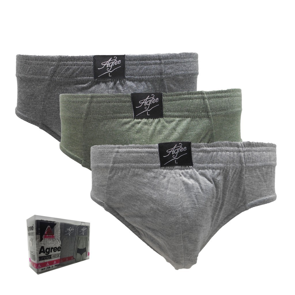 3 PCS Agree Mens Underwear Celana Dalam Pria Katun  Art 2-7002 M L XL