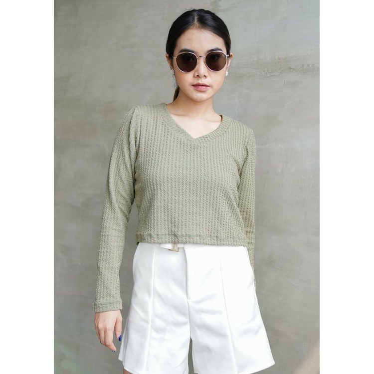 Ros Ginger Knit Top Atasan Wanita Blouse