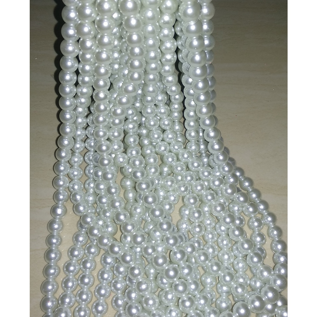 100 Gram Payet Mote Manik Mutiara Sintetis 10mm Bulat Besar Mutsin Berat Kwalitas Super Putih