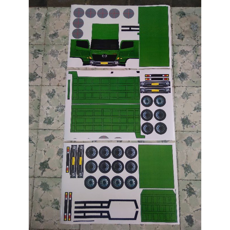 🆕Lembaran PaperCraft Hino Dump Truk Skala 1:16
