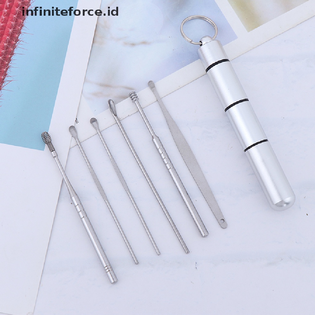 (infiniteforce.id) 6pcs / Set Alat Pembersih Telinga Portable