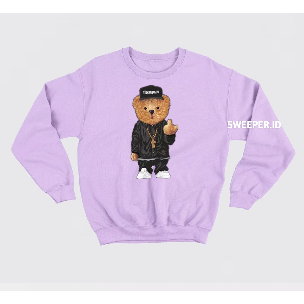 HIP-HOP TEDDY BEAR SABLON PRINTING BAHAN FLEECE BAHAN FLEECE