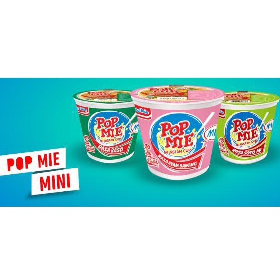 Pop Mie Mini Bakso 35g / Soto 35g /Ayam Bawang 35g / Mie Instan Cup