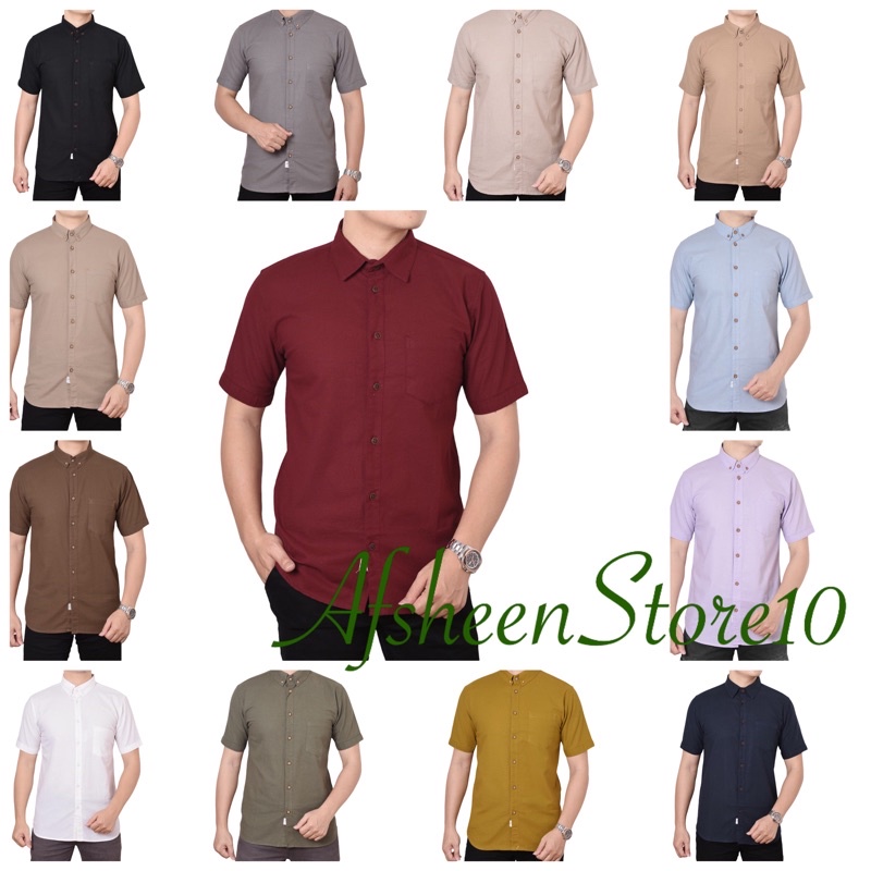 Kemeja Pria Lengan Pendek Polos Kemeja Casual kemeja Kerja Original Brand Agera