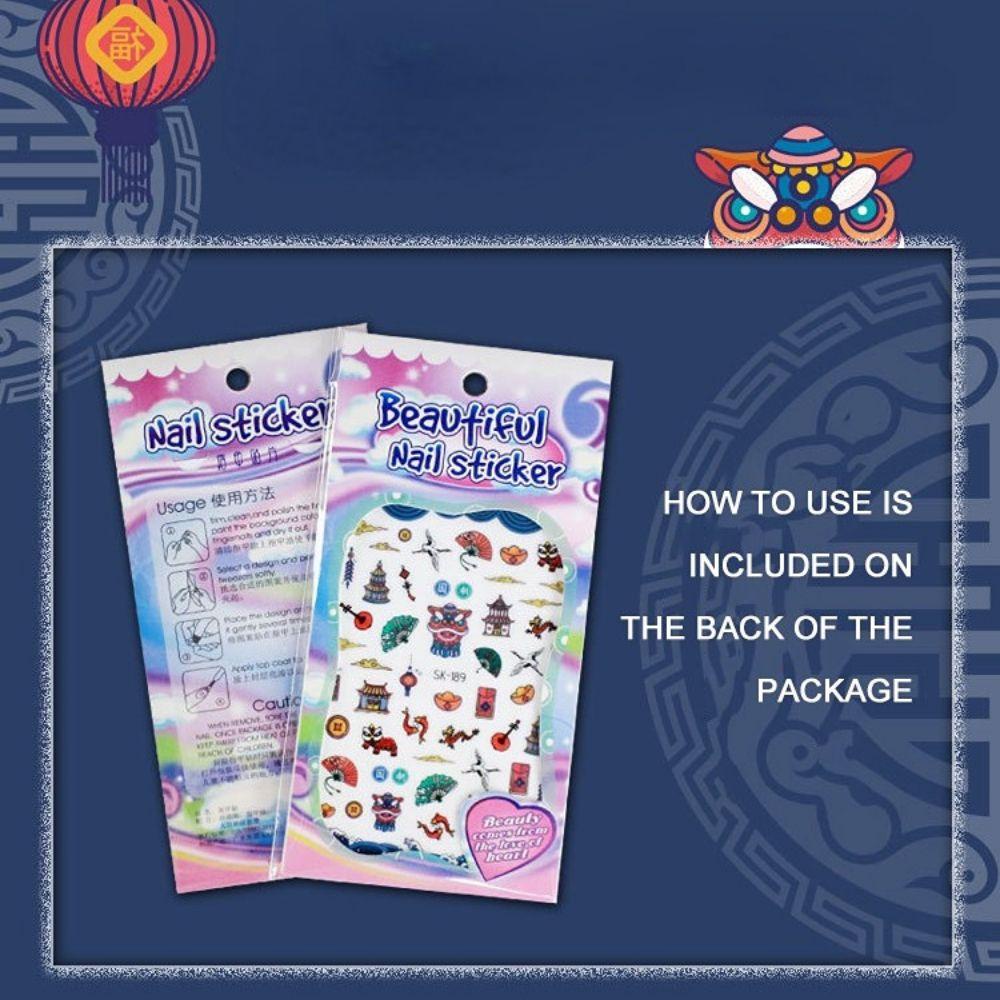 Mxbeauty Stiker Kuku Motif Zodiak Cina Artistik Untuk Dekorasi Nail Art / Salon