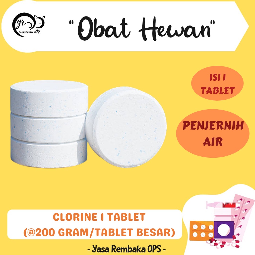 CHLORINE TCCA TABLET 90% (1Tablet) 200gr - Kaporit chlorine