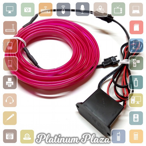 Seametal Lampu Interior Mobil LED Neon 3 Meter + 12V Inverter - TB30`JFE7JX- Red