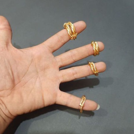 Terlaris Cincin Putar Tempahan Lapis Emas 24K