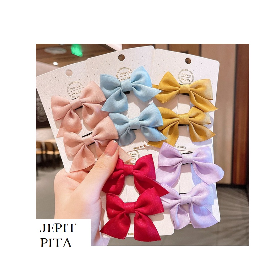 Jepit Rambut Ribbon Anak Perempuan Lucu 2Pcs Model Pita Princess Fashion Korea CBKS LC