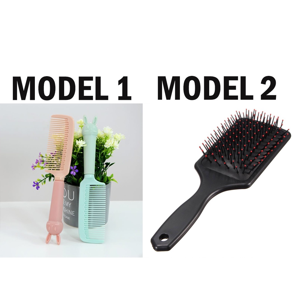 Sisir Rambut Motif Kelinci Portable Bahan Plastik Anti Statis 772