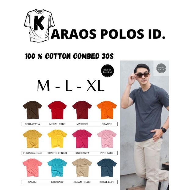 KAOS POLOS PREMIUM PRIA TERMURAH BASIC CASUAL COTTON COMBED 30S