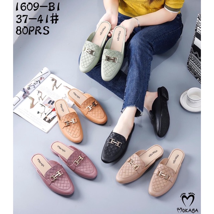 Mokaya Sepatu Slop Rantai Mules 609-B &amp; 299-B