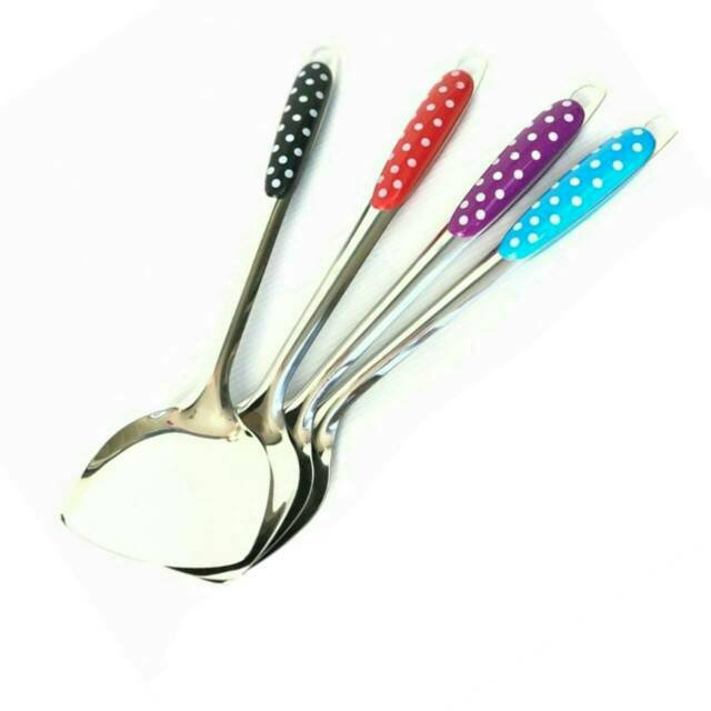 Fanilashop Spatula polkadot Stainless - spatula polkadot - sutil polkadot tanpa lubang