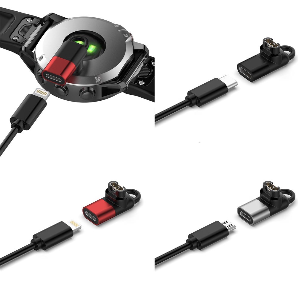 Adapter Konverter Charger Smartwatch Garmin Fenix 7 7S 7X 5S 6 6X 6S PRO Ke Lightning / Tipe-C / Micro USB