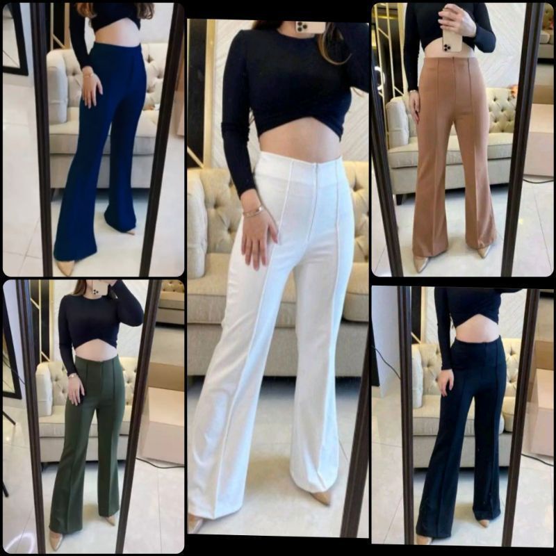 CELANA CUTBRAY BASIC PANTS WIDE LEG // CELANA FASHION WANITA