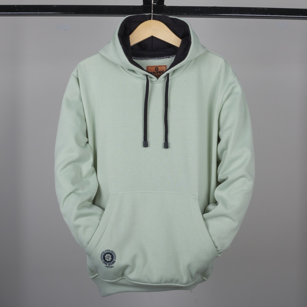 Sweater hoodie Pria Polos Mint Original Zrero.Second Bahan Catton