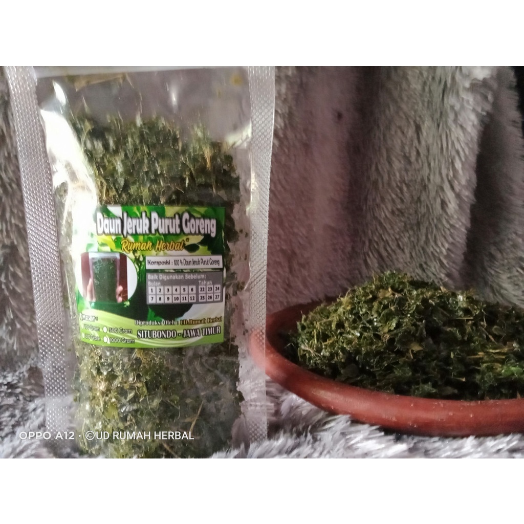 

Daun jeruk bubuk kasar siap saji kemasan 100 gram