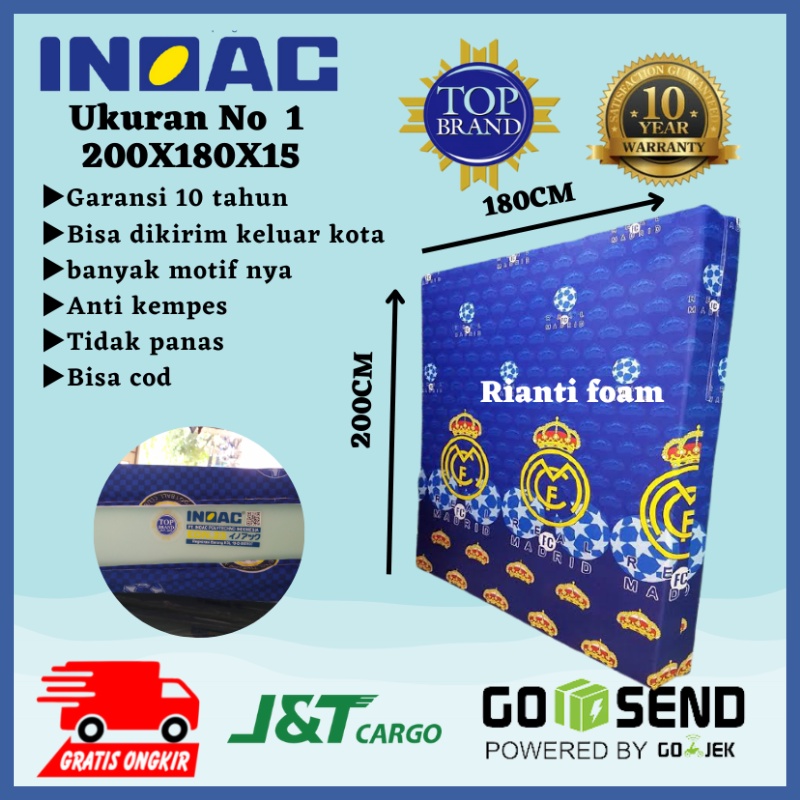 [200x180x15] Kasur busa Inoac No 1 Garansi Busa 10 tahun Original