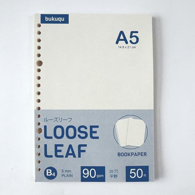 

Bookpaper Loose Leaf (PLAIN) Kertas Binder/ Isi Notes - (A5) 50 lbr - BP POLOS A5 NEW