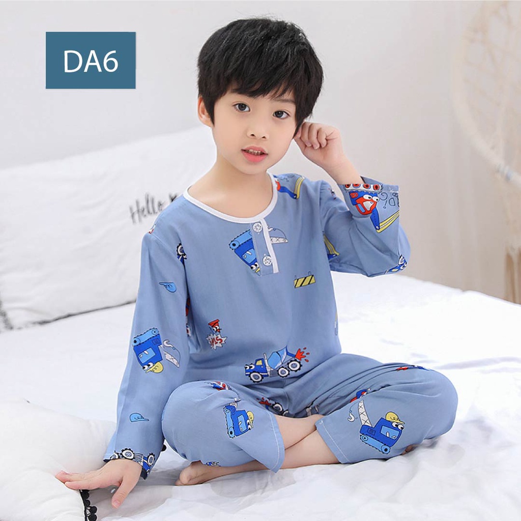 LAPAGO - Baju Piyama Anak Adem Laki laki Perempuan Baju Tidur Import Kapas Unicorn 1-12 Thn Type DA