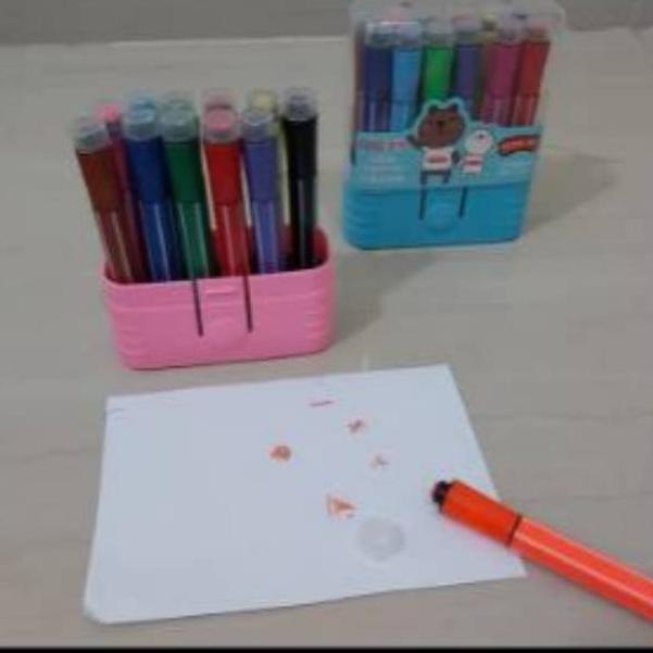

Flas Sale | PnG Set Spidol Water Color Stempel 12 warna / Spidol stempel unik / hadiah lomba |Serba@murah