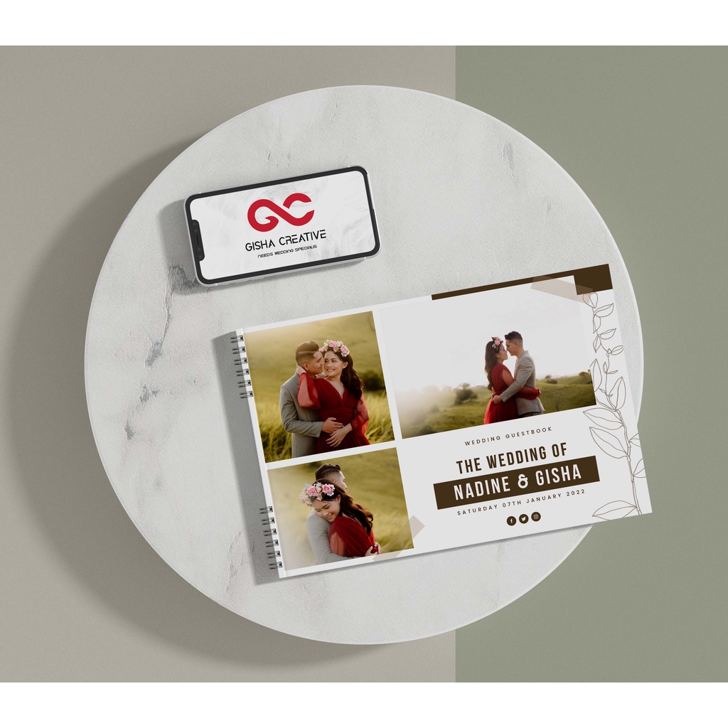 BUKU TAMU PERNIKAHAN HARD COVER & SOFT COVER DESIGN CUSTOM JILID SPIRAL MURAH DEPOK