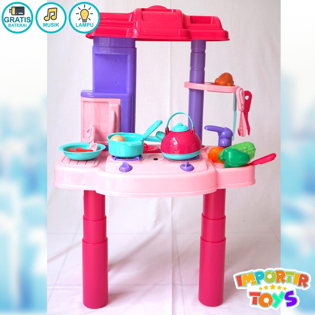 Mainan Masakan Kitchen Set Komplit Play Series dengan Lampu dan Suara