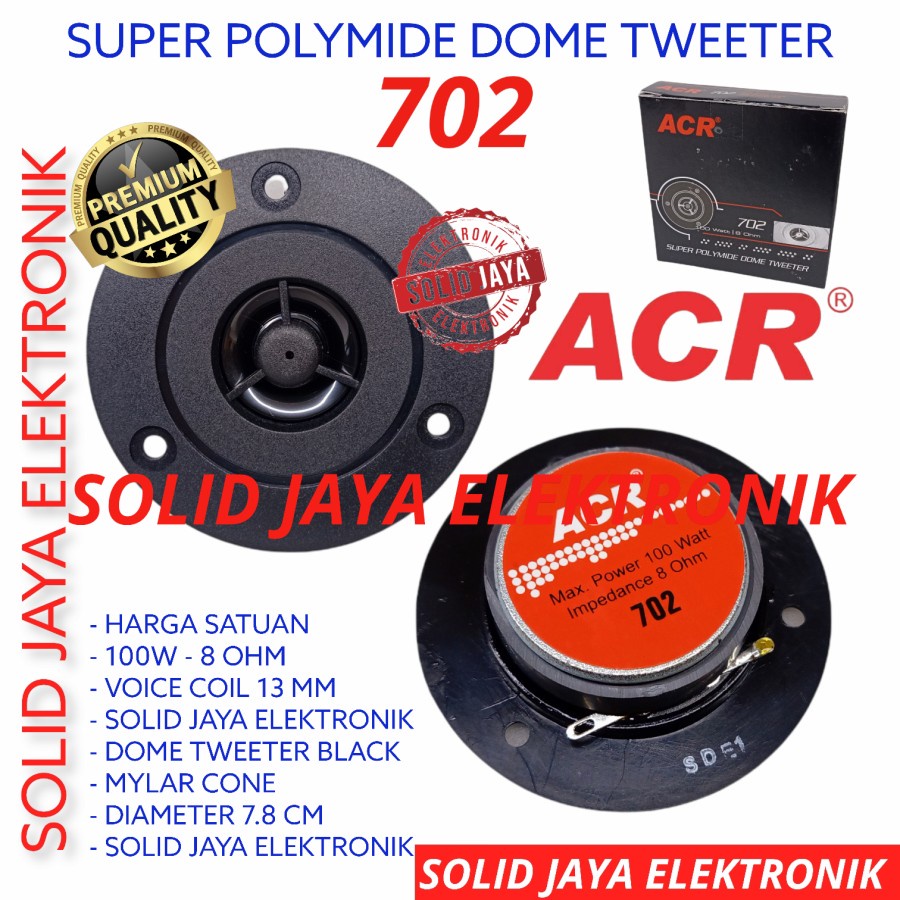 TWITTER ACR 702 MAGNET SUPER POLYMIDE DOME TWEETER ACR HIGH HI TWEETER TWETER TWITER TWITTER ACR 100W 8 OHM 702 MAGNET SUPER POLYMADE DOME TWEETER ACR ACR ASLI ORIGINAL