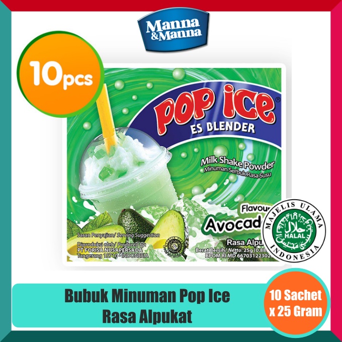 

Bubuk Minuman Pop Ice - Rasa Alpukat - 10 Sachet x 25 Gram