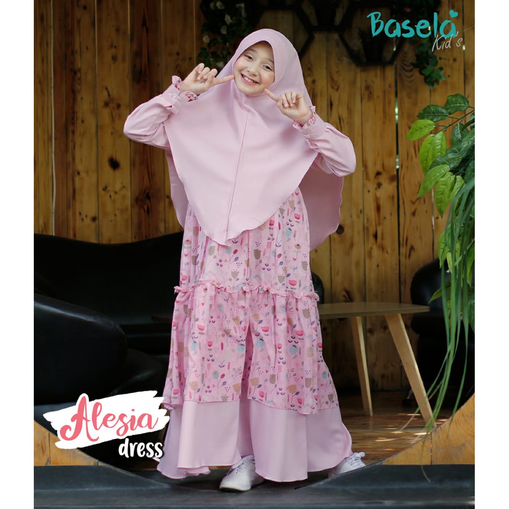 Fatihfirra Basela Kids Alesia Dress Baju Gamis Anak Perempuan