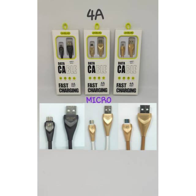 Cable Data 4A Micro USB Super Fast Charging Kabel Data Micro USB 4A Golden Lake Fast Charging