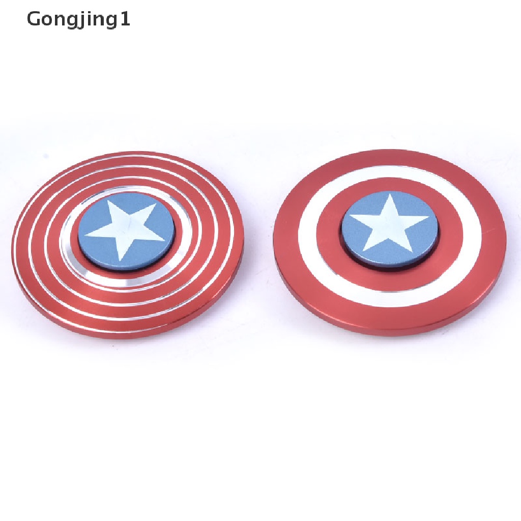 Gongjing1 (cod) Mainan fidget Spinner Bentuk Perisai Captain America Bahan Alloy