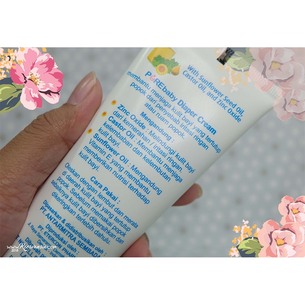 Pure Baby Diaper Cream 100ml for Sensitive Skin Cream Ruam Popok Anti Iritasi