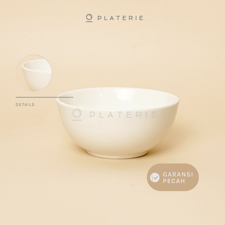 PLATERIE Mangkok Keramik Bowl 6 Inch Narumi Cream