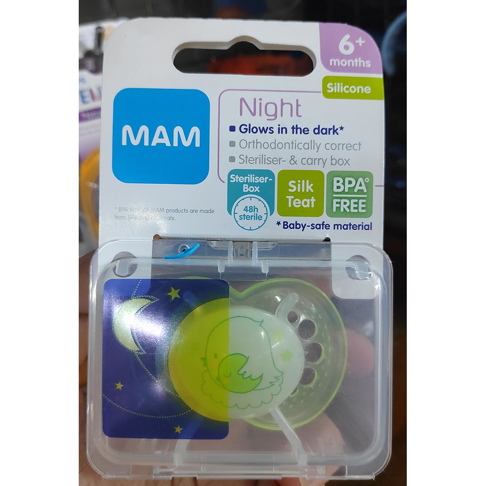 MAM Night Pacifier Soother Orthodontic Animals 6m+ Dot Bayi empeng bayi