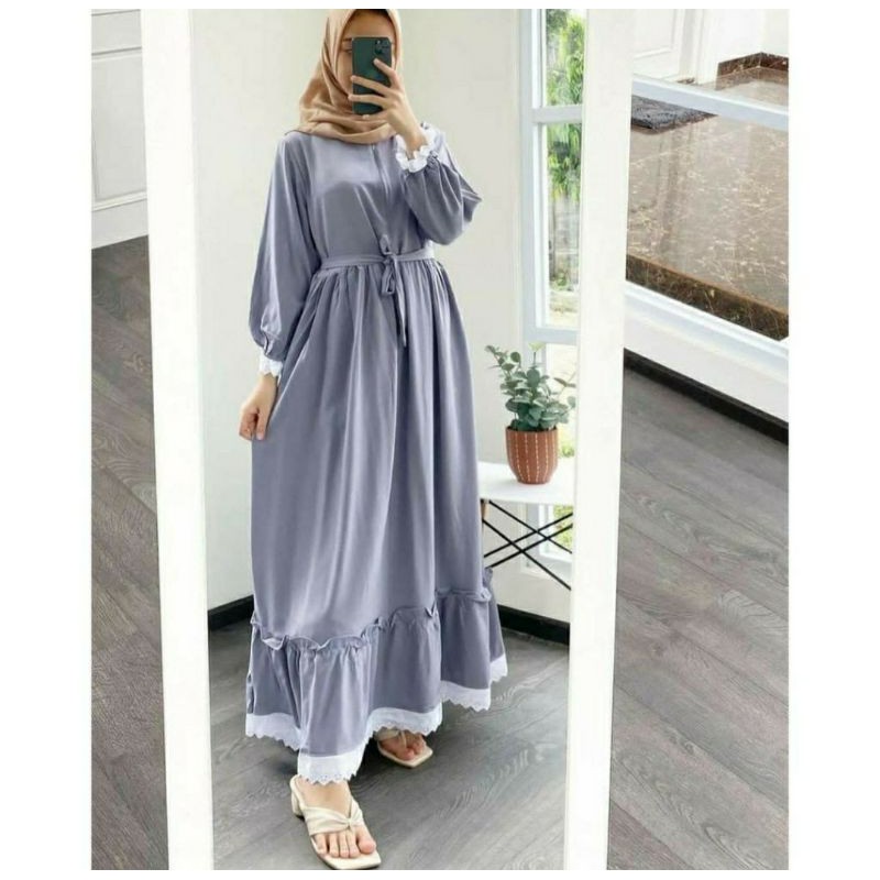 Trend model Baju Gamis Remaja Terbaru N_muslimah Kekinian 2021 All Size