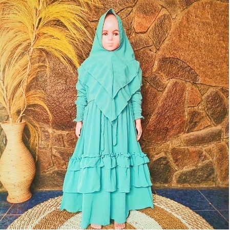 Pakaian Gamis Anak Syar'i Esty Kids Terbaru 3-11 Tahun Matt Full Moscrepe Good Quality