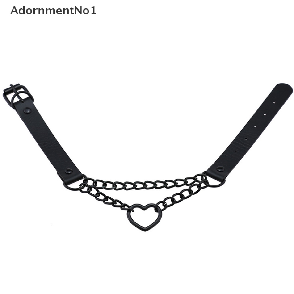 (AdornmentNo1) Kalung Choker Kulit PU Warna Hitam / Merah Gaya Gothic Untuk Wanita / Cosplay