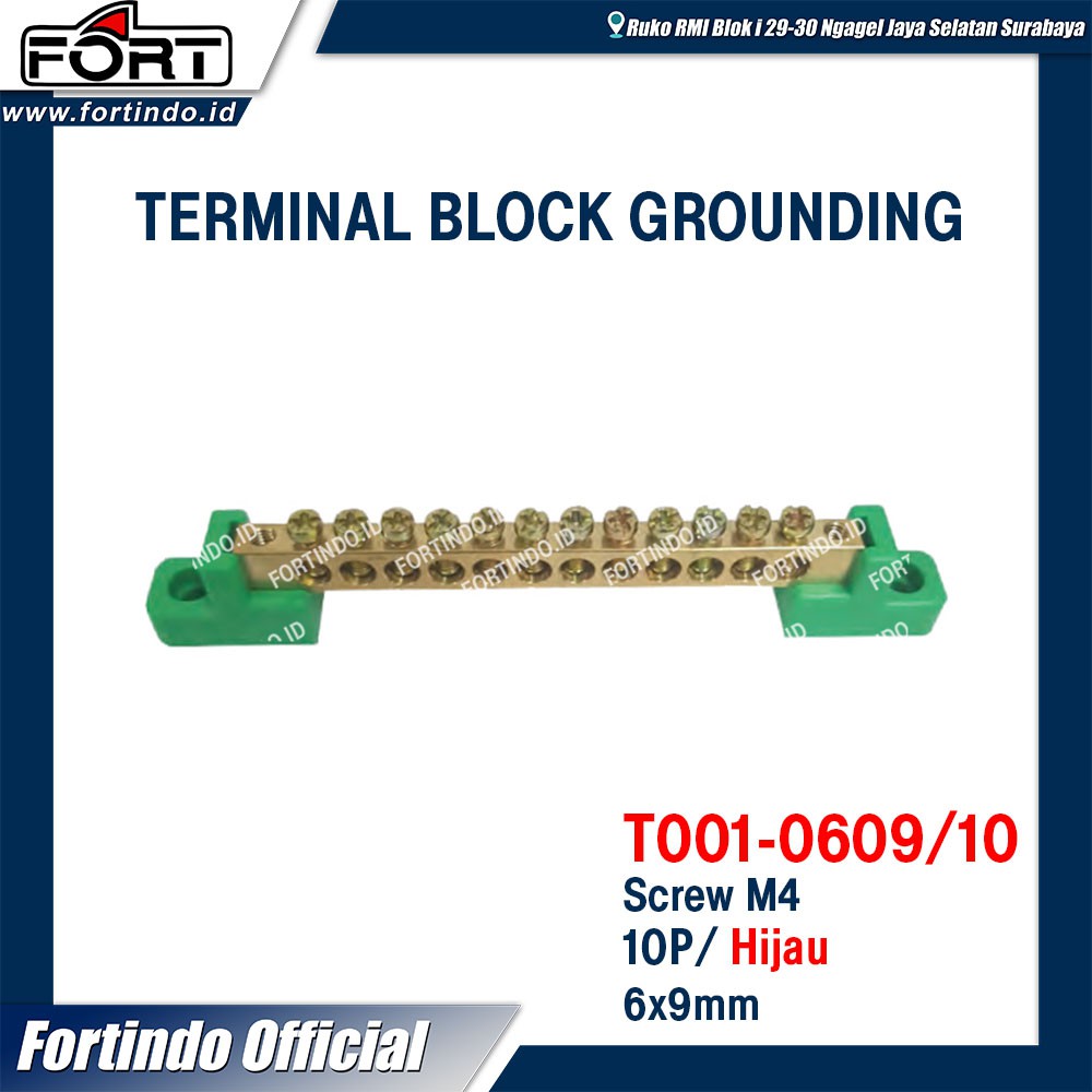 Jual Terminal Block Grounding T0010609/10 10 POLE Gronding MERK FORT
