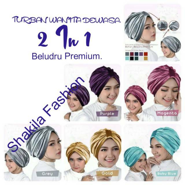 TURBAN WANITA MUSLIM//TURBAN INSTANT BELUDRU SUPER //TURBAN INSTANT 2 IN 1.TURBAN BELUDRU MEWAH.
